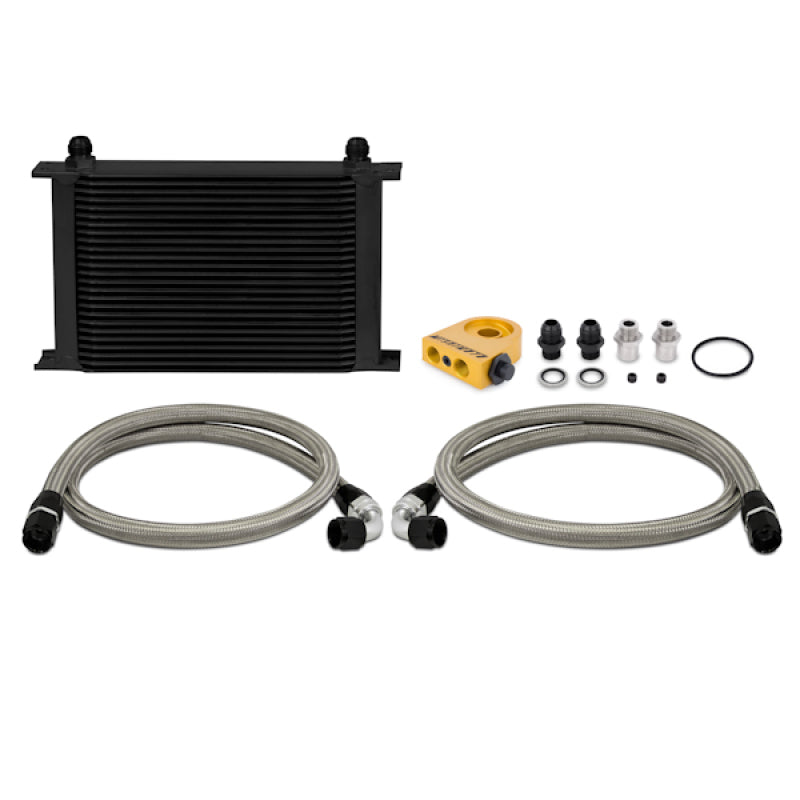Mishimoto Universal Thermostatic Oil Cooler Kit - Black Thermostatic, 25 Row MMOC-UHTBK Photo - Primary