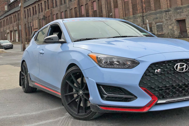 Rally Armor 2019 Hyundai Veloster N Black UR Mud Flap Performance Blue Logo MF57-UR-BLK/PBL User 1