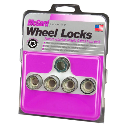 McGard Wheel Lock Nut Set - 4pk. (Under Hub Cap / Cone Seat) M12X1.75 / 19mm & 21mm Hex / .802in. L 24016 24016 Photo - in package