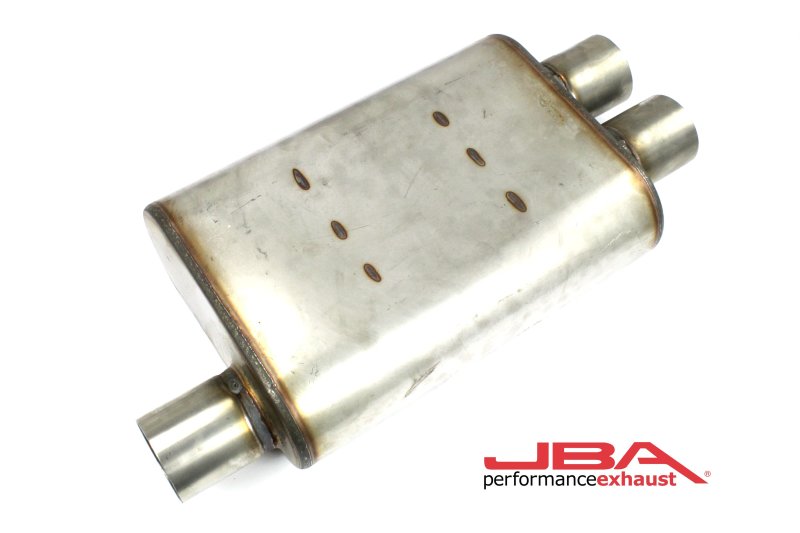 JBA Universal Chambered Style 304SS Muffler 13x9.75x4 2.5in Inlet Diameter Offset/2.5 Dual Outlet 40-251302 40-251302 Photo - Primary