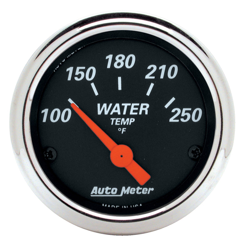 Autometer Gauge, Water Temp, 2 1/16", 250 Deg F, Elec, Designer Black 1436 Photo - Primary