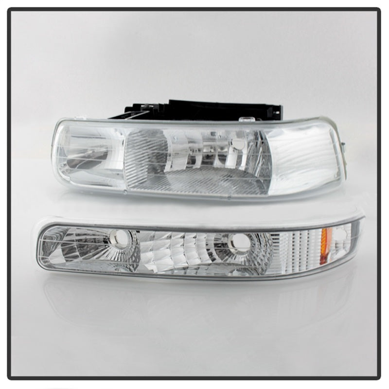 SPYDER Xtune Chevy TahOE 00-06 Amber Crystal Headlights w/ Bumper Lights Chrome HD-JH-CSIL99-SET-AM-C 5064226 5064226 Photo - Unmounted