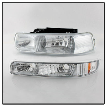 SPYDER Xtune Chevy TahOE 00-06 Amber Crystal Headlights w/ Bumper Lights Chrome HD-JH-CSIL99-SET-AM-C 5064226 5064226 Photo - Unmounted