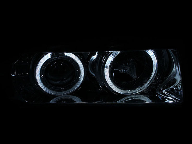 Anzo 1992-1998 BMW 3 Series E36 Projector Headlights w/ Halo Chrome G2 1 pc 121326 Photo - Unmounted
