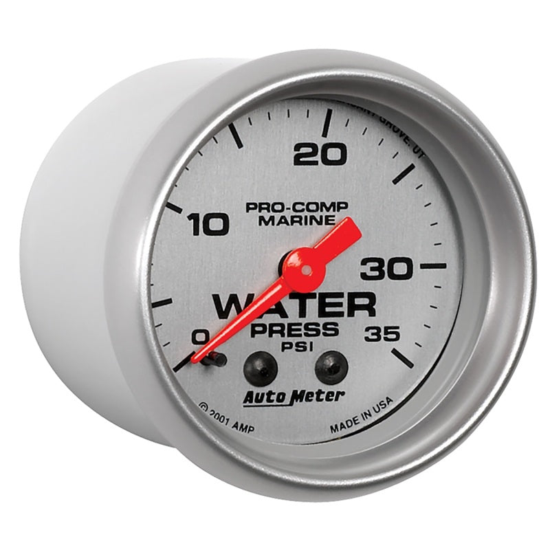 Autometer Gauge, Water Press, 2 1/16", 35 Psi, Mechanical, Marine Silver 200772-33 User 3