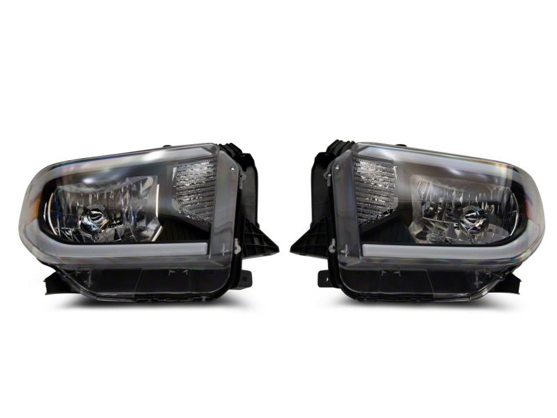 Raxiom 14-21 Toyota Tundra Axial Series Headlights w/ LED Bar- Blk Housing (Clear Lens) TU16008 TU16008 Photo - Close Up