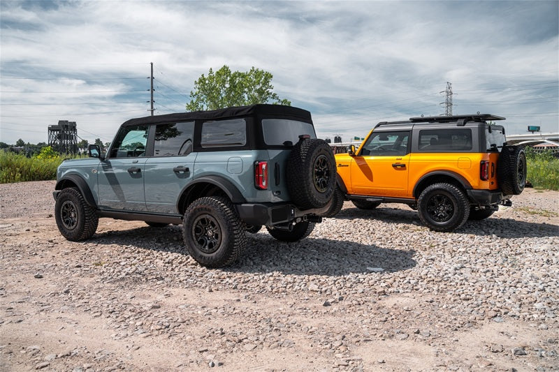 CORSA Performance Corsa 21-22 Ford Bronco 2.7L 4-Door 2.75in Cat-Back Dual Rear Exhaust w/ 4in Straight-Cut Black Tips 21210BPC 21210BPC Photo - Mounted