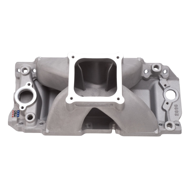 Edelbrock Manifold BBC Short Deck Super Victor 565 Conventional Rect Port Heads 2896 Photo - Primary