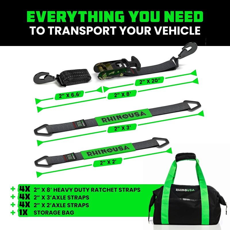 Rhino USA Heavy Duty Vehicle Tie Down Kit (Snap Hook) TD-VS2INKIT-SNAP TD-VS2INKIT-SNAP User 1