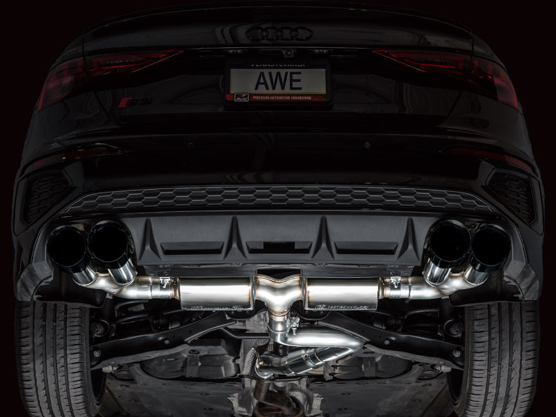 AWE Tuning AWE 22-24 Audi 8Y S3 Touring Edition Exhaust - Diamond Black Tips 3015-43897 3015-43897 Photo - Mounted