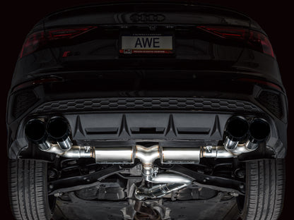 AWE Tuning AWE 22-24 Audi 8Y S3 Touring Edition Exhaust - Diamond Black Tips 3015-43897 3015-43897 Photo - Mounted