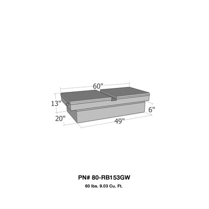 Westin/Brute Gull Wing Lid Full Size Step Side & Down Size Shallow Depth - Aluminum 80-RB153GW 80-RB153GW Photo - Primary