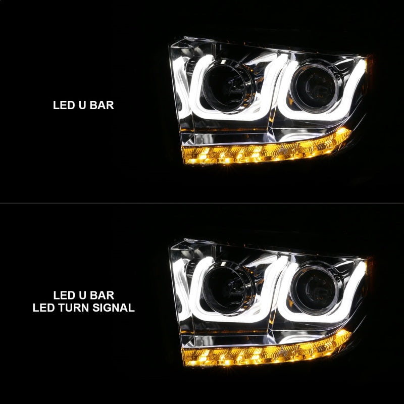 Anzo 2014-2016 Toyota Tundra Projector Headlights w/ U-Bar Chrome 111319 Photo - Unmounted