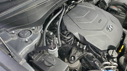 J&L 20-22 Hyundai Palisade / Kia Telluride 3.8L Oil Separator 3.0 Passenger Side - Clear Anodized 3114P-C 3114P-C Photo - Close Up