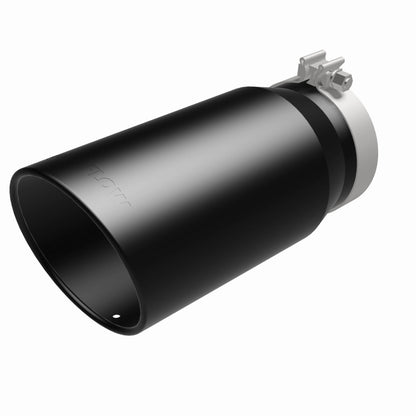 Magnaflow Tip Stainless Black Coated Single Wall Round Single Outlet 6in Dia 5in Inlet 13in L 35239 35239 360 Degree Image Set