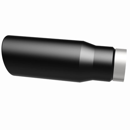 Magnaflow Tip Stainless Black Coated Single Wall Round Single Outlet 5in Dia 3.5in Inlet 14.5in L 35237 35237 360 Degree Image Set