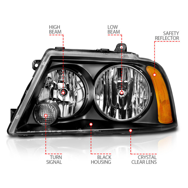 Anzo 2003-2006 Lincoln Navigator Crystal Headlights Black 111045 User 4