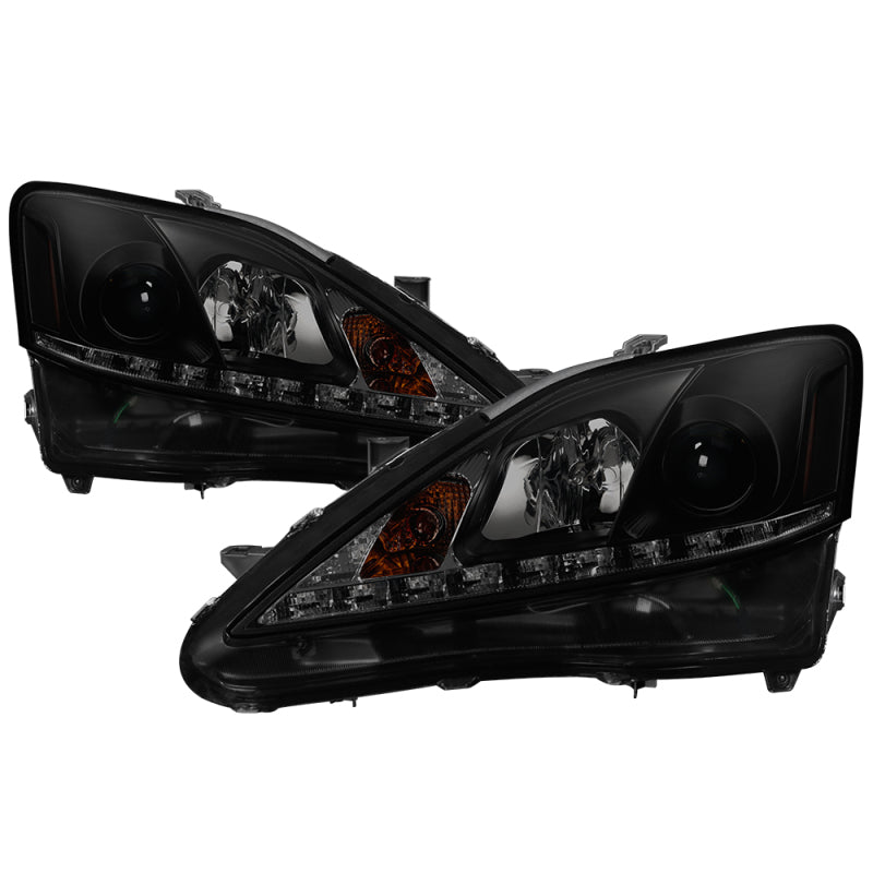 Spyder Lexus IS 250/350 2006-2010 Projector Headlights DRL Black Smoke PRO-YD-LIS06-DRL-BSM 5080073 5080073 Photo - Primary
