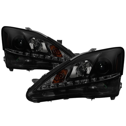Spyder Lexus IS 250/350 2006-2010 Projector Headlights DRL Black Smoke PRO-YD-LIS06-DRL-BSM 5080073 5080073 Photo - Primary