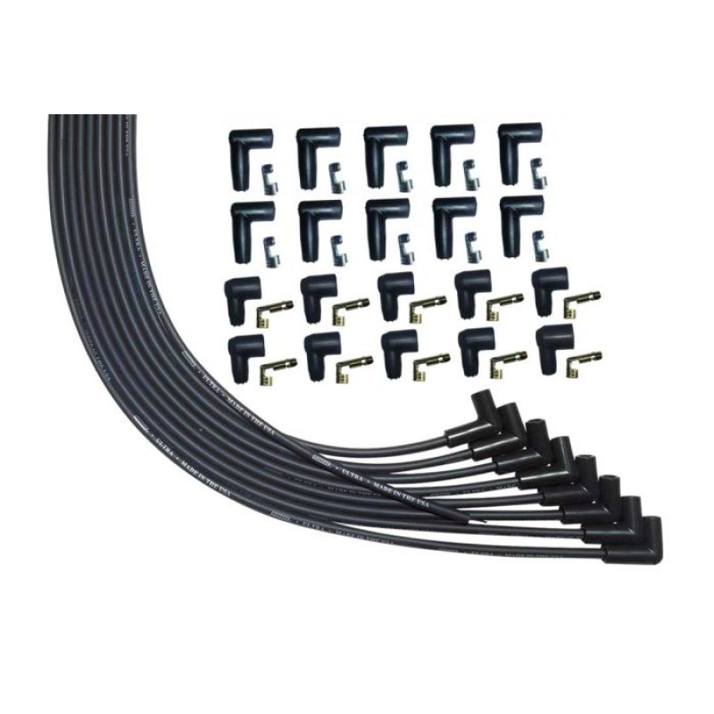 Moroso Universal V8 90 Deg Plug Unsleeved HEI & Non-HEI 90 Ultra Spark Plug Wire Set - Black 51005 51005 User 1