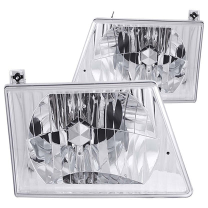 Anzo 1992-2006 Ford Econoline Crystal Headlights Chrome 111026 Photo - Primary