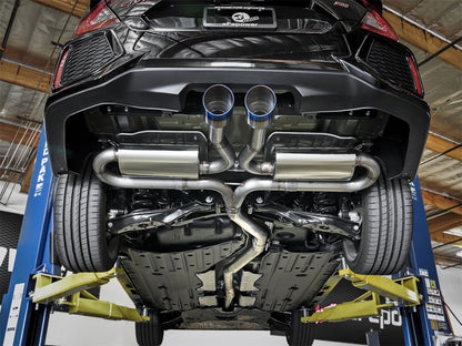 aFe Takeda 3 IN 304 Stainless Steel Cat-Back Exhaust System w/ Blue Flame 49-36621-L Photo - Mounted