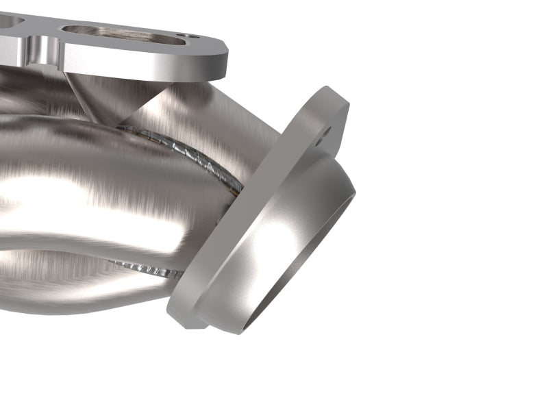 aFe Twisted Steel Header 1-7/8 IN to 2-3/4 IN 304 w/ Raw Finish 48-38031 48-38031 Photo - Close Up