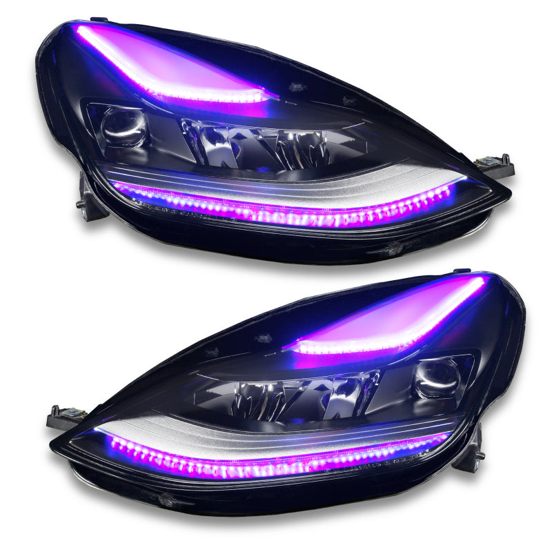 ORACLE Lighting Oracle 2021+ Tesla Model 3 Dynamic ColorSHIFT  Headlight DRL Upgrade Kit 1473-332 1473-332 Photo - Mounted