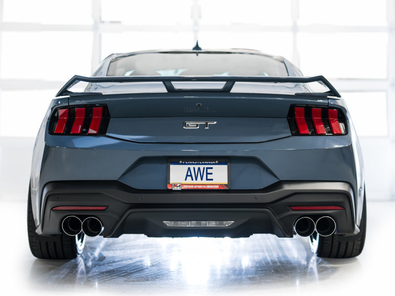 AWE Tuning AWE 2024 Ford Mustang GT Fastback S650 RWD SwitchPath Catback Exhaust w/ Quad Chrome Silver Tips 3025-42650 3025-42650 Photo - Mounted