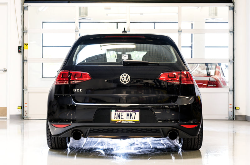 AWE Tuning VW MK7 GTI Touring Edition Exhaust - Diamond Black Tips 3015-33050 3015-33050 Photo - Mounted