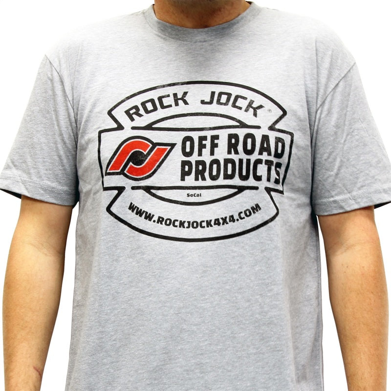 RockJock T-Shirt w/ Vintage Logo Gray Medium Print on the Front RJ-711002-M