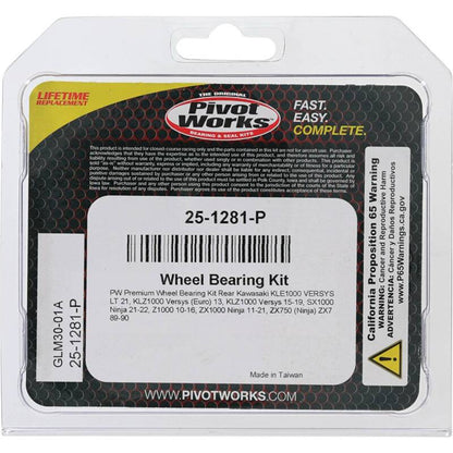 Pivot Works Kawasaki Wheel Bearing Kit Premium Bearings 25-1281-P 25-1281-P Photo - Primary