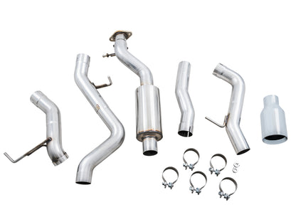 AWE Tuning 2021+ Ford Bronco 0FG Single Rear Exit Exhaust w/Chrome Silver Tip & Bash Guard 3015-22789 3015-22789 Photo - out of package