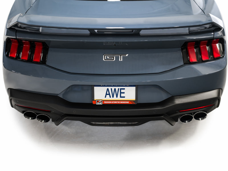 AWE Tuning AWE 2024 Ford Mustang GT Fastback S650 RWD Track Edition Catback Exhaust w/ Quad Chrome Silver Tips 3020-42650 3020-42650 Photo - Mounted