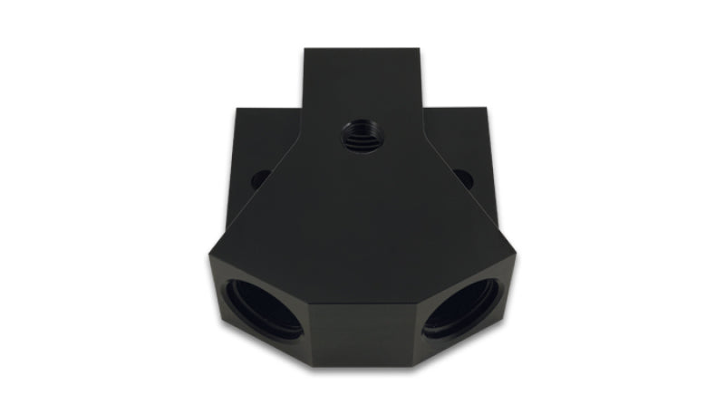 Vibrant Billet Aluminum Y-Block Fitting with 1/8in NPT Port -10AN x Dual -8AN ORB 10894 10894 Photo - Primary