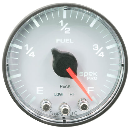 Autometer Spek-Pro Gauge Fuel Level 2 1/16in 0-270 Programmable Wht/Blk P312128 P312128 User 2
