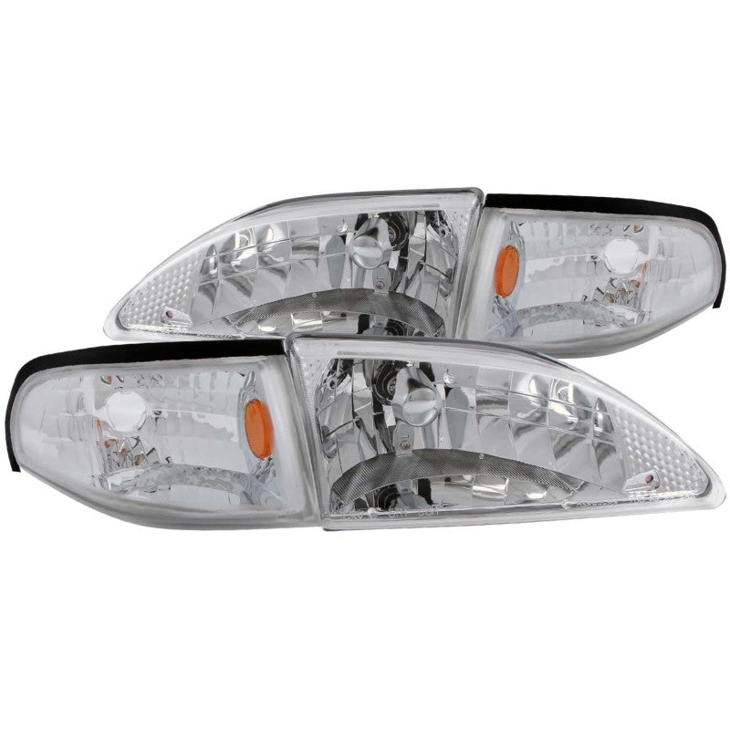 Anzo 1994-1998 Ford Mustang Crystal Headlights Chrome 121262 Photo - Primary