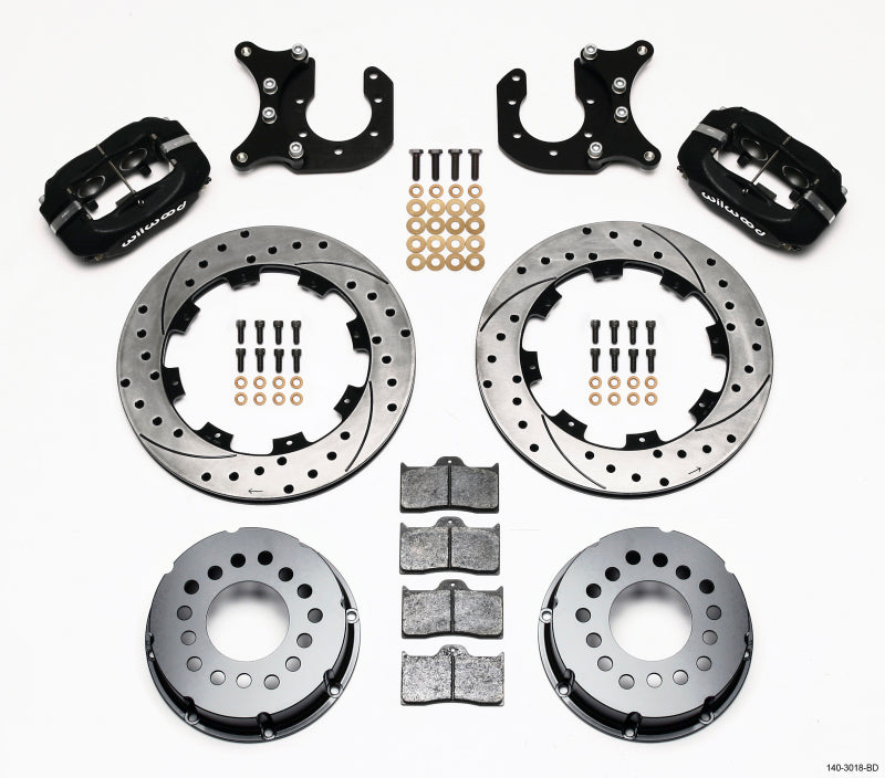 Wilwood FDL P/S Rear Kit, Drilled Rotor, Ford 8.8 w/2.5" Offset-5 Lug 140-3018-BD Photo - Primary