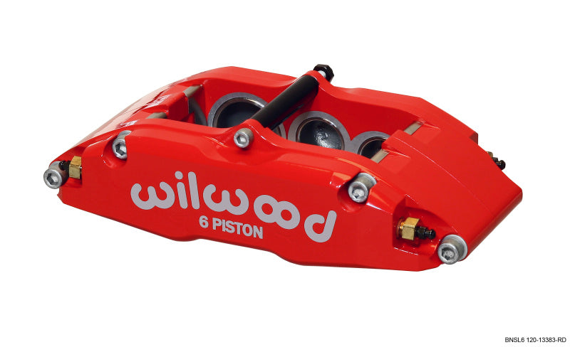 Wilwood Caliper-BNSL6-RH-Red 1.62/1.12/1.12in Pistons 1.10in Disc 120-13382-RD 120-13382-RD Photo - Primary