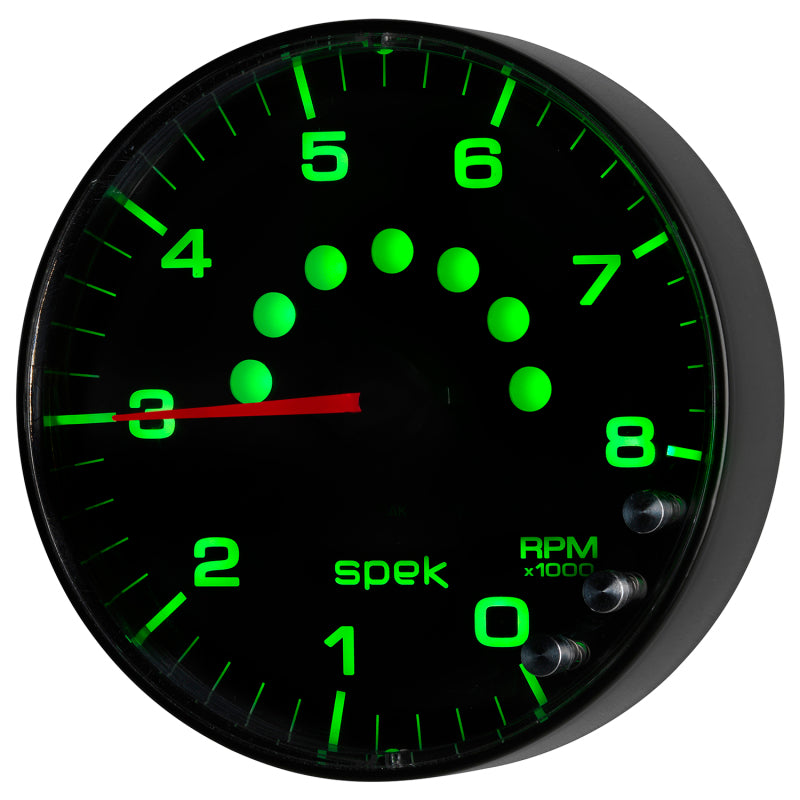 Autometer Gauge, Tachometer, 5", 8k Rpm, w/Shift Light & Peak Mem, Black/Black P238328 User 5