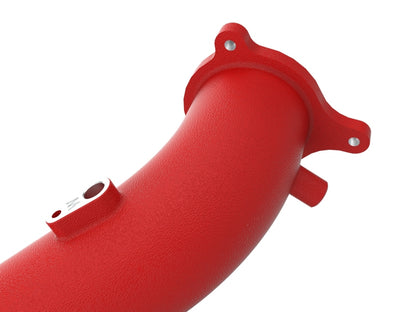 aFe BladeRunner Red 2-3/4in Aluminum Charge Pipe 2021 Toyota Supra GR (A90) I4-2.0L (t) B48 46-20488-R 46-20488-R Photo - Close Up