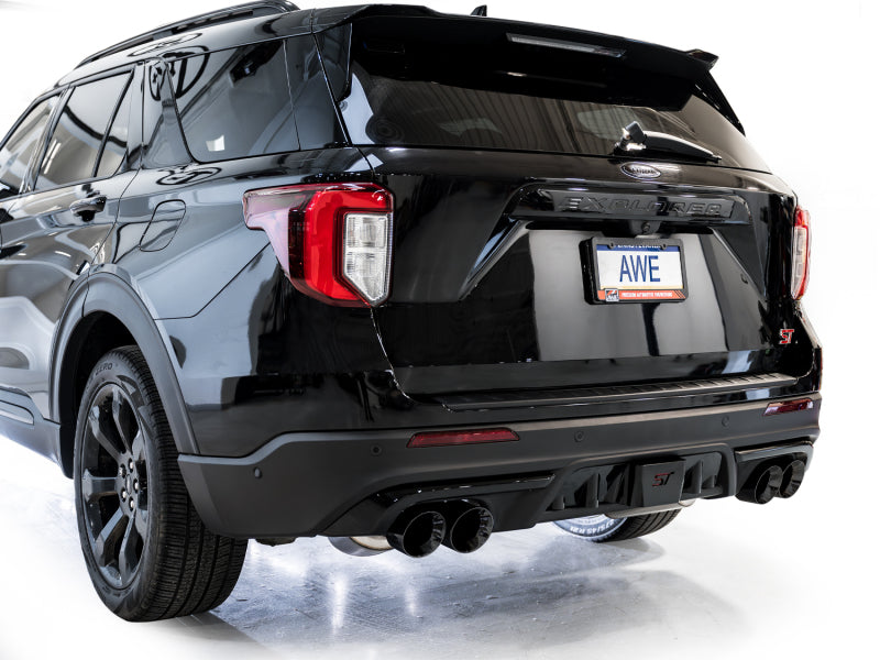 AWE Tuning 2020+ Ford Explorer ST Touring Edition Exhaust w/ Diamond Black Tips 3015-43625 3015-43625 Photo - Mounted