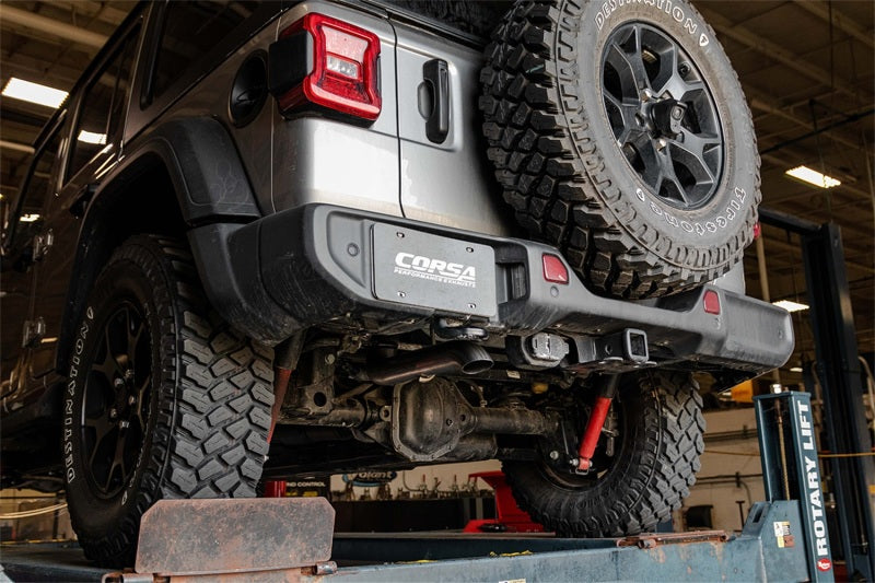 Corsa 18-21 Jeep Wrangler JLU 3.6L Sport 2.75in Cat-Back Exhaust w/ Turn Down Tip 21123 21123 Photo - Mounted