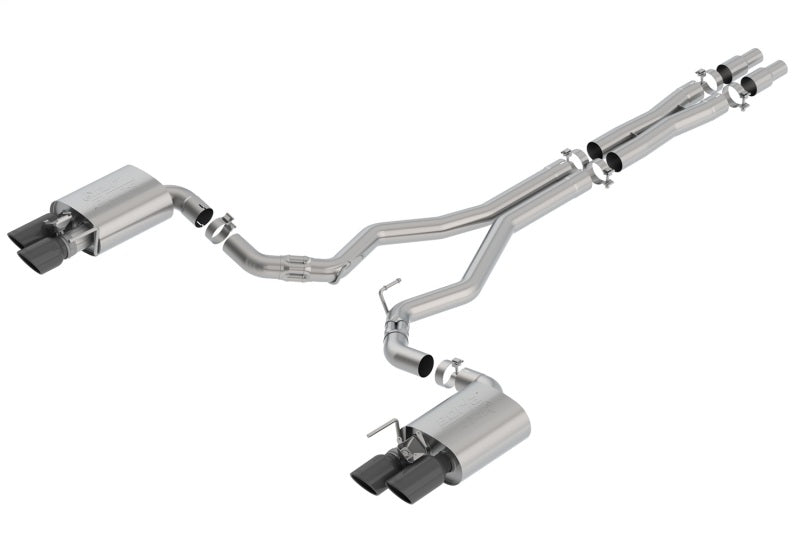 Borla 2018 Ford Mustang GT 5.0L AT/MT 3in ATAK Catback Exhaust Black Chrome Tips w/ Valves 140743BC 140743BC Photo - Primary
