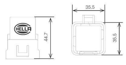 Hella Relay 12V 20/40A Spdt Res Wthr 007794321 007794321 Technical Drawing