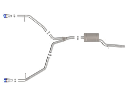 aFe MACH Force-Xp 13-16 Audi Allroad L4 SS Axle-Back Exhaust w/ Blue Flame Tips 49-36437-L 49-36437-L Photo - Unmounted