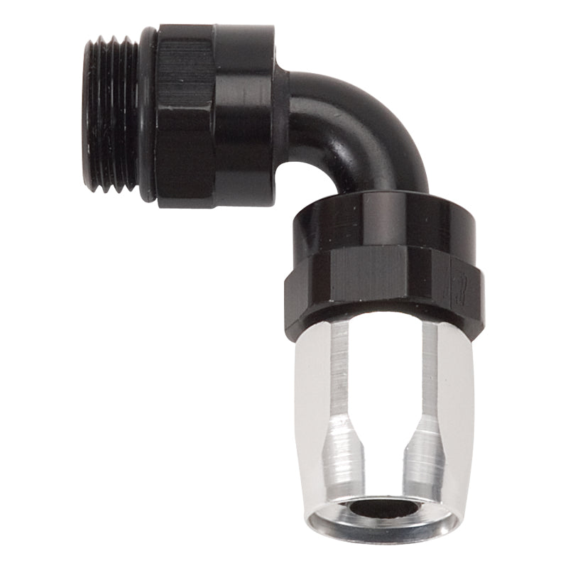 Russell Swivel Hose End Assy #10 AN Male SAE Port To #8 Hose 90° Black/Silver 612433 Photo - Primary