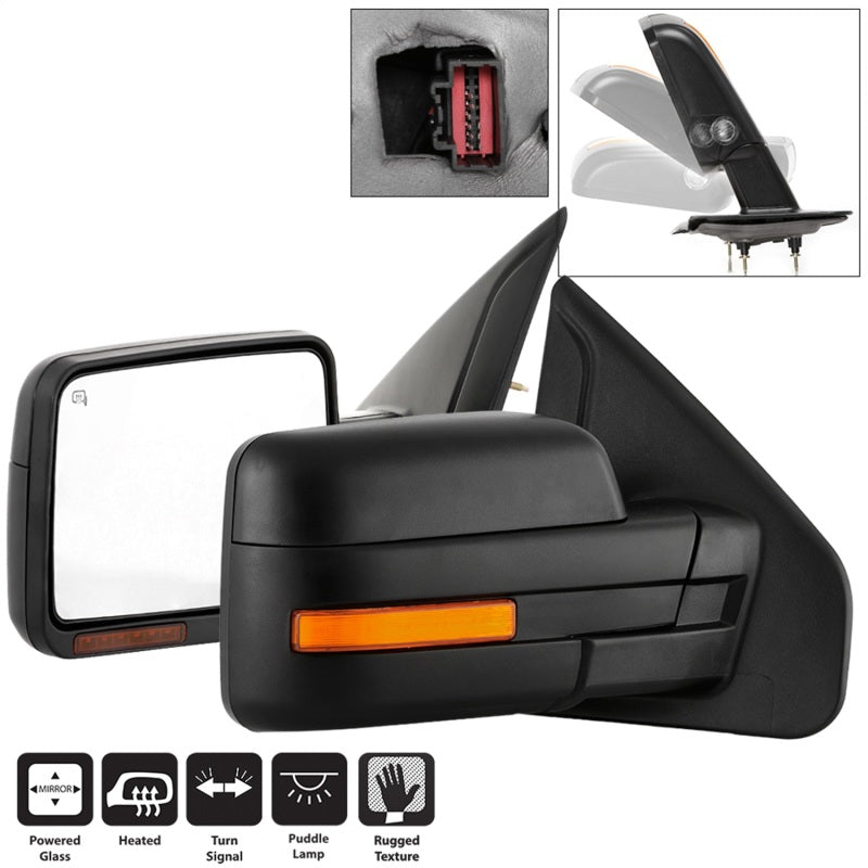 SPYDER xTune 04-06 Ford F-150 Heated Amber Seq LED Signal OEM Pwr Mirrors (Pair) (MIR-03FF04-G2-PW-RAM-SET) 9943164 9943164 Photo - Primary