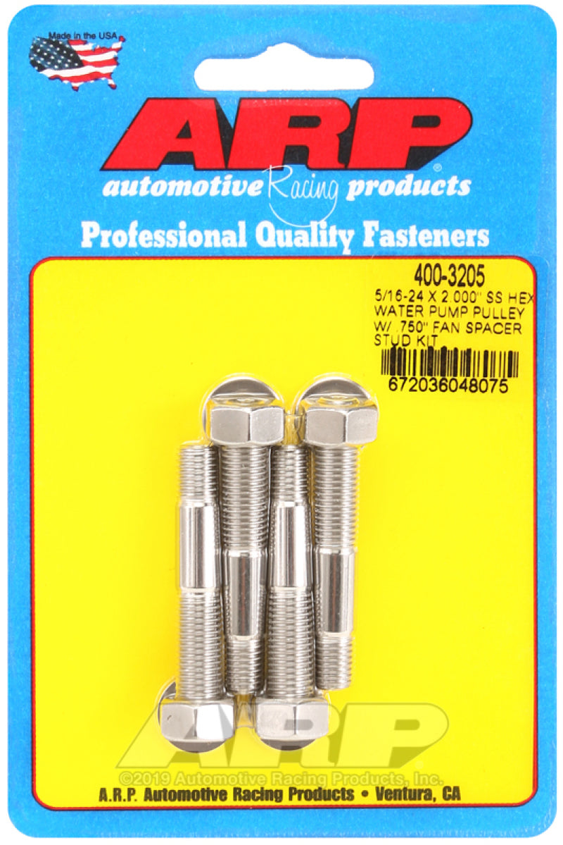 ARP 5/16-24 X 2.000 Water Pump Pulley Stud Kit 400-3205 Photo - Primary