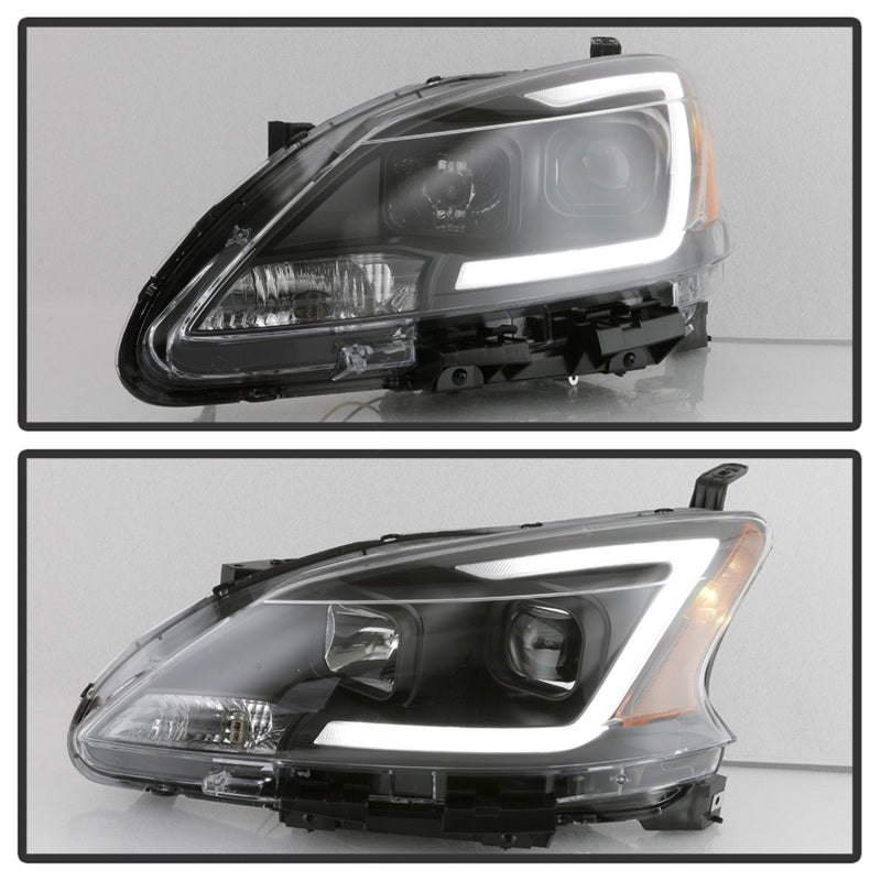 SPYDER xTune 13-15 Nissan Sentra DRL LED Light Bar Halogen Projector Headlights - Black (PRO-JH-NS13-LB-BK) 9042966 9042966 Photo - Unmounted